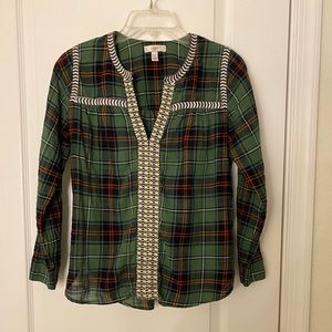 J. Crew Plaid Blouse